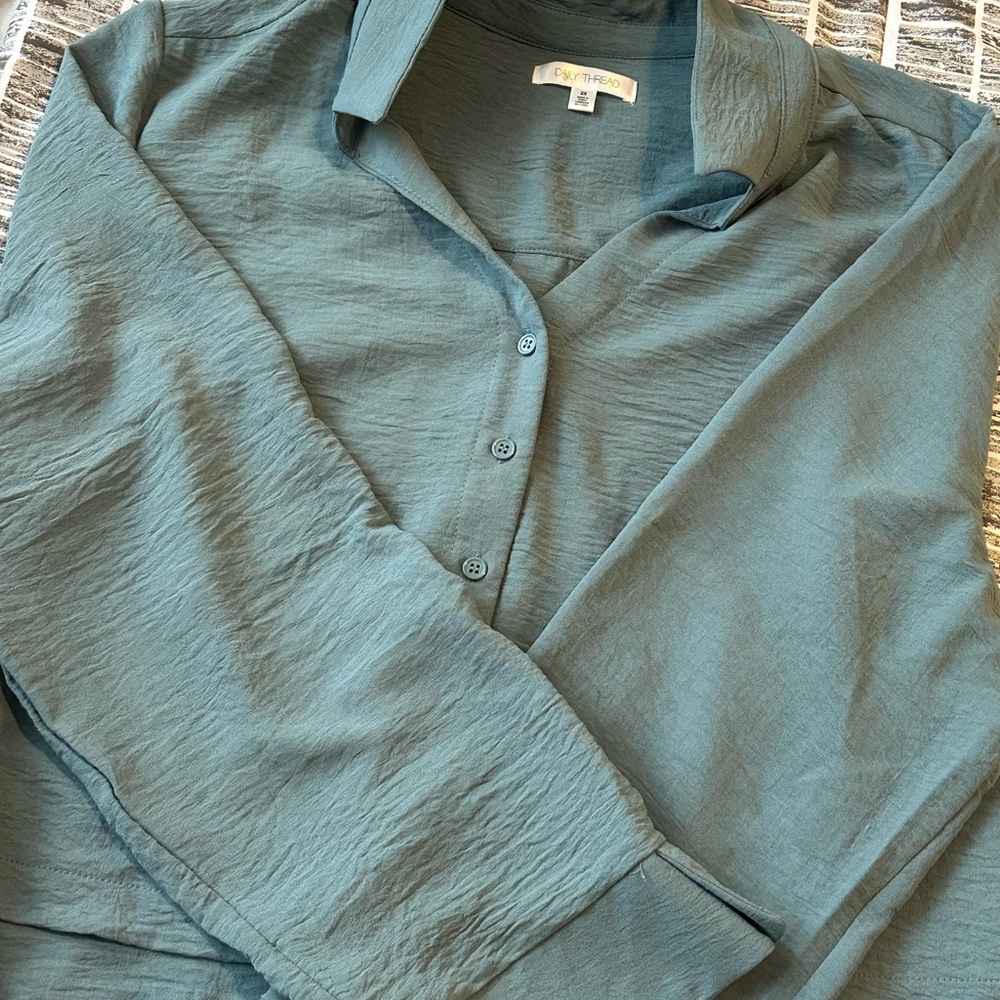 Daily Thread Teal Button Detail Women's Top